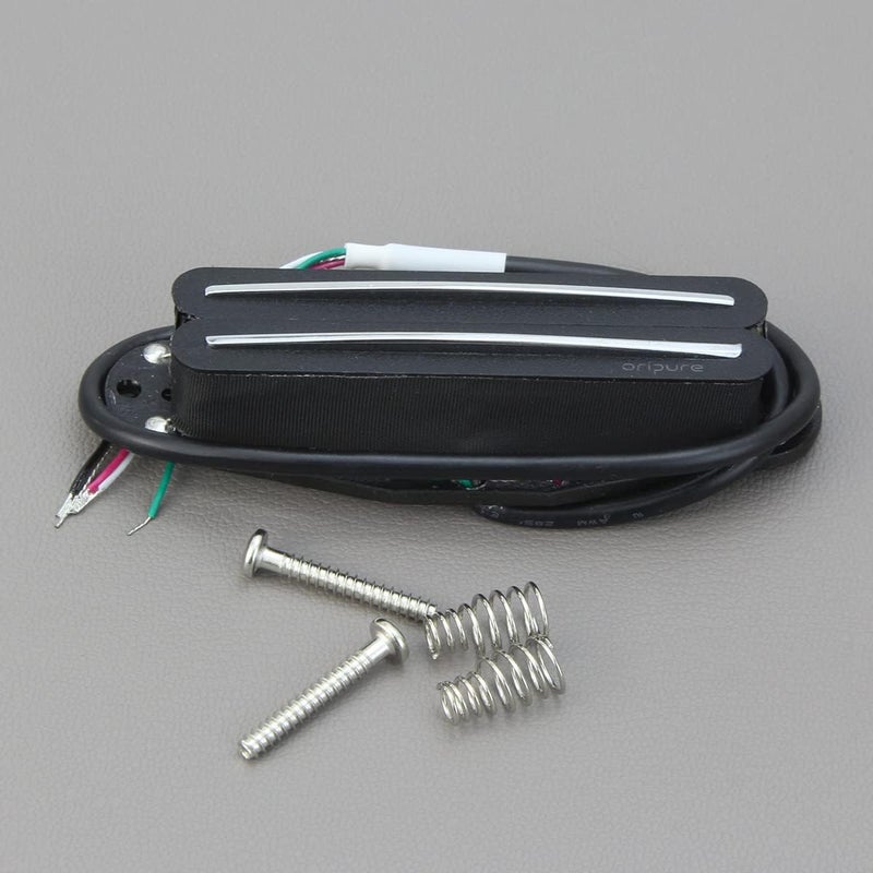OriPure Hot Dual Rail Pickups Alnico5 Single-Coil-Sized Humbucker 10-11K Fit ST/SQ Style Electric Guitar, Black - Image 4